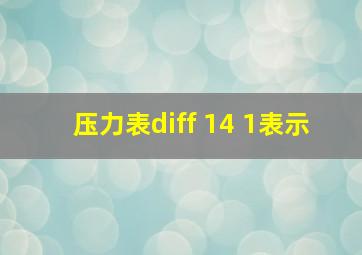 压力表diff 14 1表示